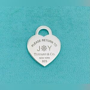 Tiffany & Co Silver JOY holiday Medium RTT Limited Edition Heart Charm J❄️Y